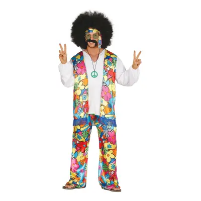 Hippie Regnbågsfärgad Maskeraddräkt - Small