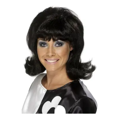 60-talsflicka Svart Peruk