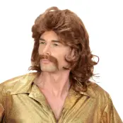 70-tals Brun Peruk - One size