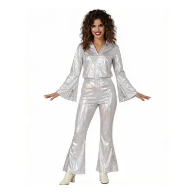 70-tals Disco Dam Silver Maskeraddräkt - Large