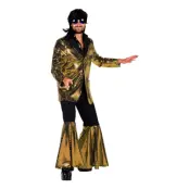 70-tals Disco Kostym Guld Maskeraddräkt Deluxe - X-Large