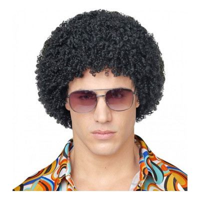 70-tals Disco Svart Peruk - One size