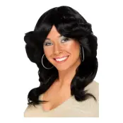 70-tals Flick Svart Peruk - One size
