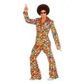 70-tals Herrkostym Disco Bubbles Maskeraddräkt - X-Large