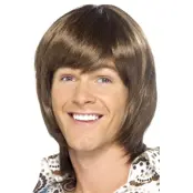 70-tals Popstjärna Peruk Brun