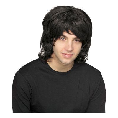 70-tals Shag Svart Peruk - One size