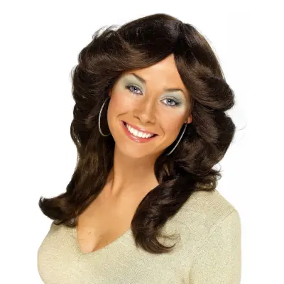 70-tals Tjej Brun Peruk - One size