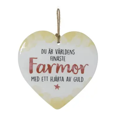 Dekorationshjärta Farmor