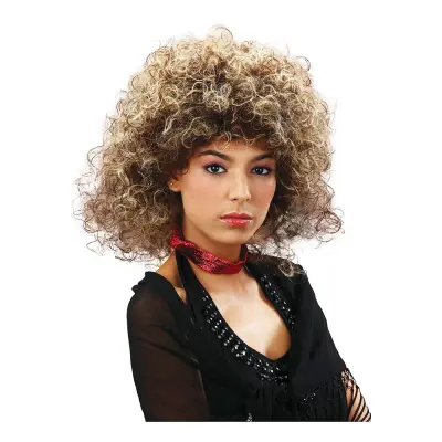 80-tals Lockig Dam Tvåtonad Peruk - One size