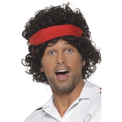 80-tals Tennisspelare Peruk med Hårhand