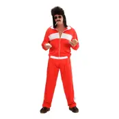 80-tals Träningsoverall Röd Maskeraddräkt - X-Large