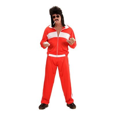 80-tals Träningsoverall Röd Maskeraddräkt - X-Large