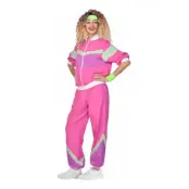80-tals Träningsoverall Rosa Maskeraddräkt - X-Large