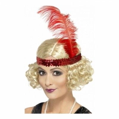 Blond Flapper Peruk med Pannband - One size