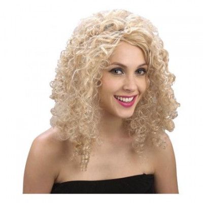Blond Lockig Peruk - One size