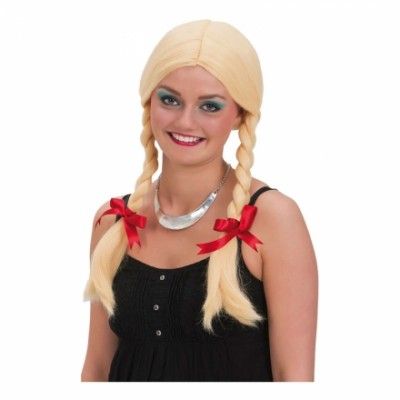 Blond Peruk med Flätor - One size