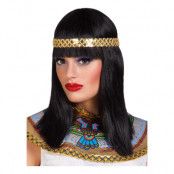 Cleopatra Peruk med Guldband - One size