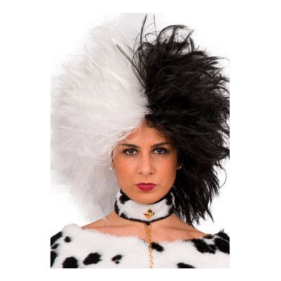 Cruella Svart/Vit Peruk - One size