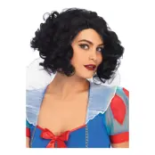 Curly Bob Svart Deluxe Peruk - One size