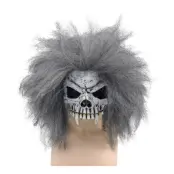 Dödskalle Halvmask med Hår - One size