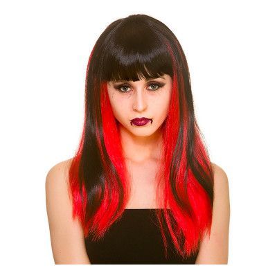 Dark Fantasy Svart/Röd Peruk - One size
