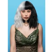 Dark Side Of The Moon™ Trash Goddess™ Peruk Svart/Vit