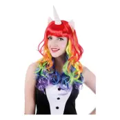 Enhörning Regnbågsfärgad Peruk - One size