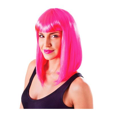 Flickperuk Neonrosa - One size