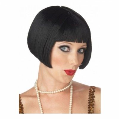 Flirtig Flapper Svart Peruk - One size