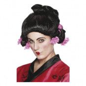 Geisha Peruk med Blommor