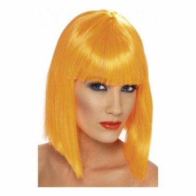 Glam Neonorange Peruk - One size