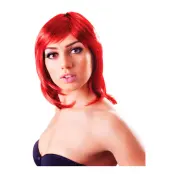Glamour Uppklippt Röd Peruk