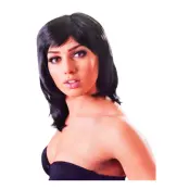 Glamour Uppklippt Svart Peruk