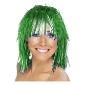 Glitterperuk Grön - One size