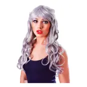 Gotisk Grå Peruk med Lockar