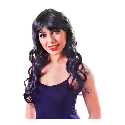 Gotisk Svart Peruk med Lockar