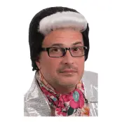 Svart/Vit Peruk Man - One size