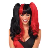 Harlequin Deluxe Peruk med Avtagbara Tofsar - One size