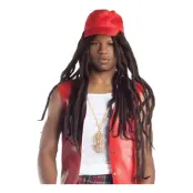 Hip Hop Peruk med Hatt