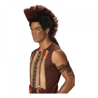 Indiankrigare Mohawk Peruk
