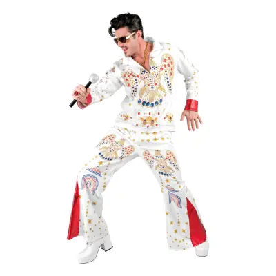 King of Rock Vit Maskeraddräkt - Small