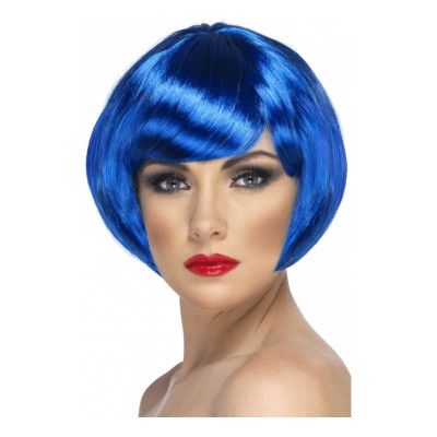 Kort Page Blå Peruk - One size