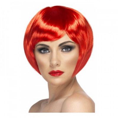 Kort Page Röd Peruk