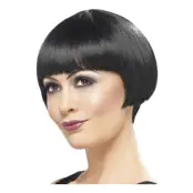 Kort Page Svart Peruk