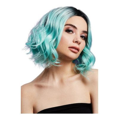 Kourtney Mint Kort Tvåtonad Peruk med Lockar - One size