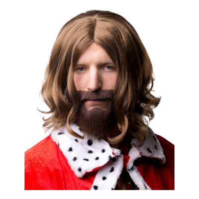 Kung med Mustasch Peruk - One size