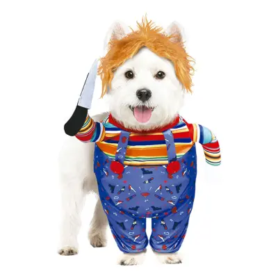 Läskig Docka Maskeraddräkt för Hund - Medium