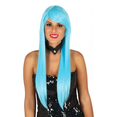 Lång Ljusblå Peruk - One size