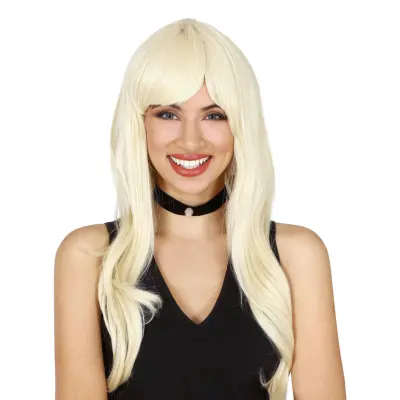 Lång Ljusblond Deluxe Peruk - One size