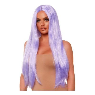 Lång Rak Lila Deluxe Peruk - One size